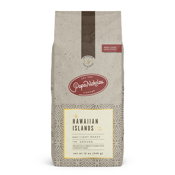 Mélange d'Hawaï de PapaNicholas Coffee, café moulu à torréfaction moyenne