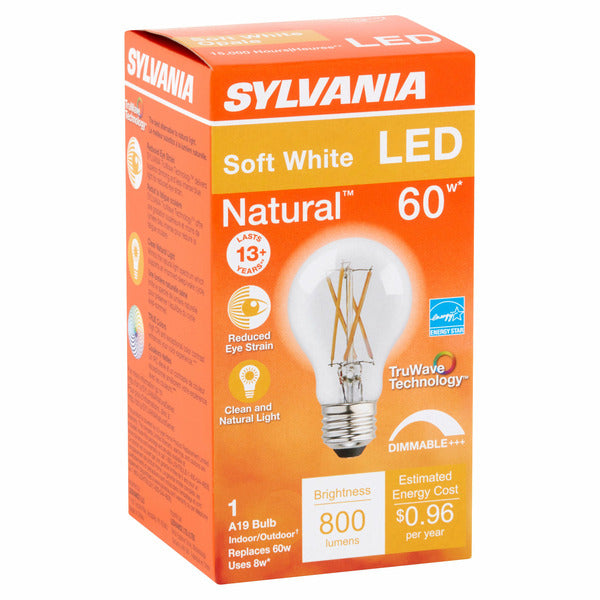Bombilla Sylvania LED Natural de 60W Blanco Cálido A19