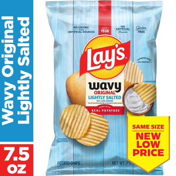 Lay's Wavy Lightly Salted Potato Chips - Original 7.5 Oz