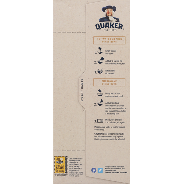 Avena Instantánea Quaker, Manzanas y Canela - Paquete