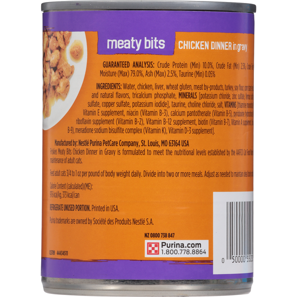 Purina Friskies Complete Adult Meaty Bits Chicken Dinner Cat Food