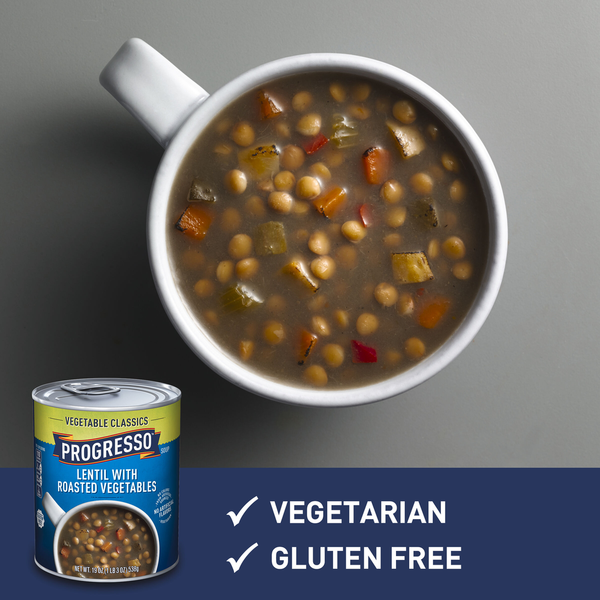 Soupe de lentilles Progresso aux légumes rôtis