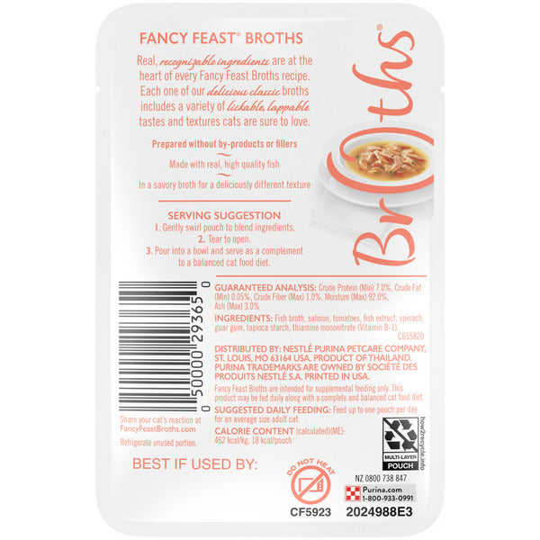 Purina Fancy Feast Broths avec Saumon Sauvage et Légumes