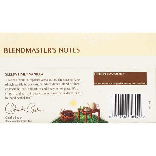 Té de hierbas sin cafeína de vainilla Celestial Seasonings