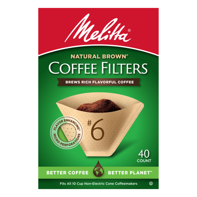 Filtros de café en cono natural marrón Melitta #6