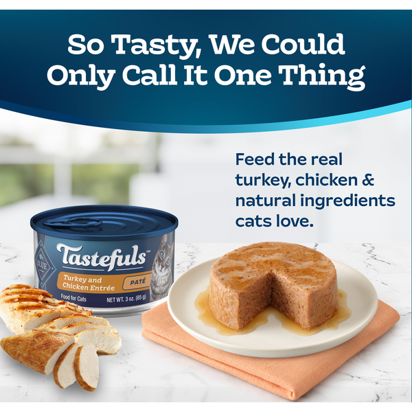 Blue Buffalo Tastefuls Nourriture Humide Naturelle Pâté pour Chats - Dinde & Poulet