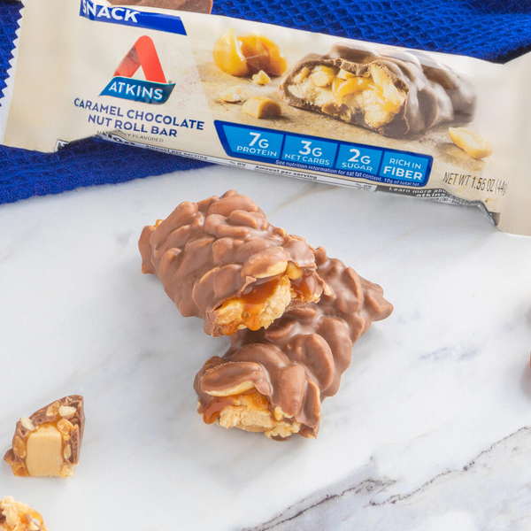 Atkins Caramel Chocolate Nut Roll Snack Bar - Value Pack