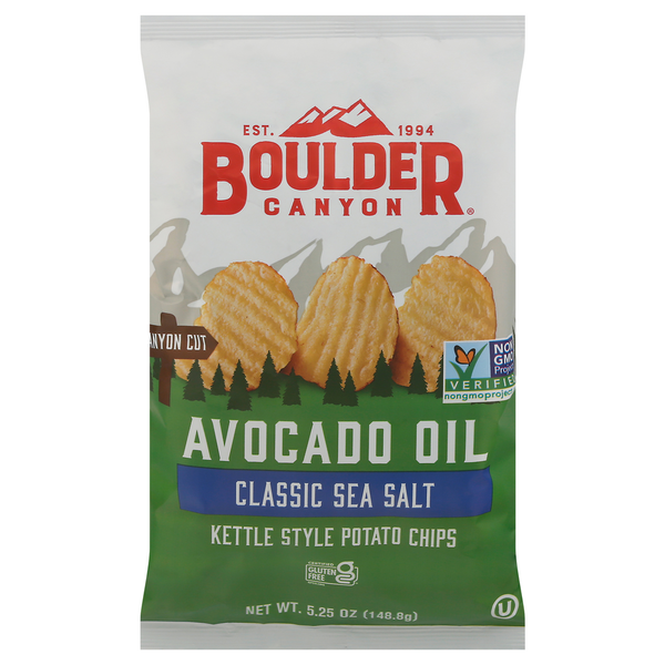 Chips de pommes de terre Boulder Canyon style kettle - Sel de mer classique