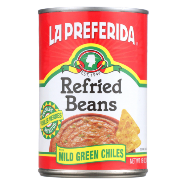 La Preferida Refried Beans with Mild Green Chiles