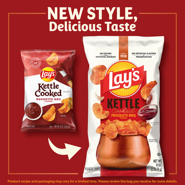 Lay's Kettle Cooked Potato Chips - Mesquite BBQ Flavor