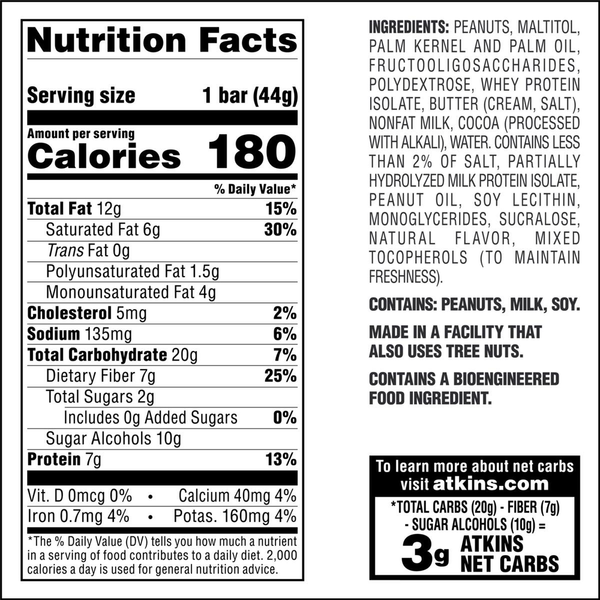 Atkins Caramel Chocolate Nut Roll Snack Bar - Value Pack