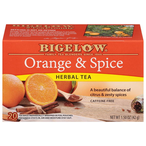 Bigelow Orange & Spice Herbal Tea - Caffeine Free