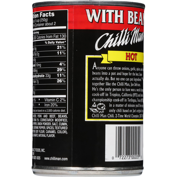 Chilli Man Chili with Beans - Hot Flavor Experience