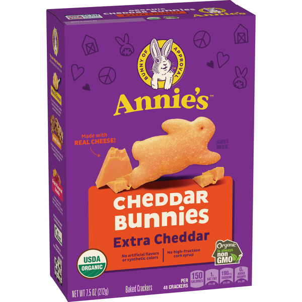 Annie's Organic Extra Cheddar Bunnies Snack Crackers