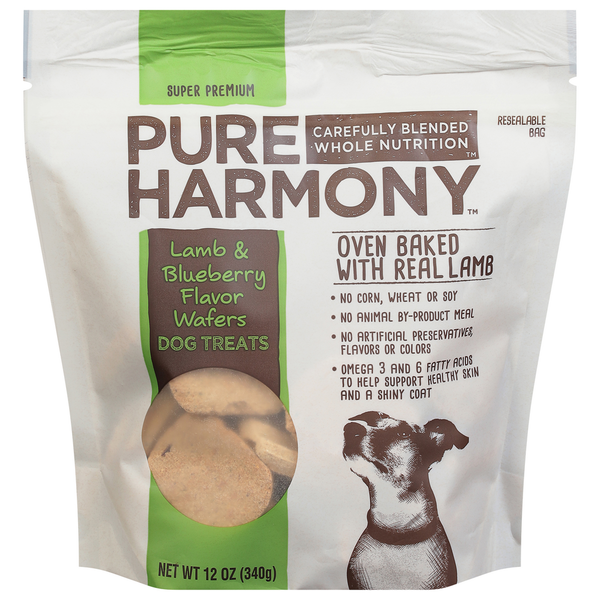 Pure Harmony Super Premium Dog Treats - Lamb & Blueberry Wafers