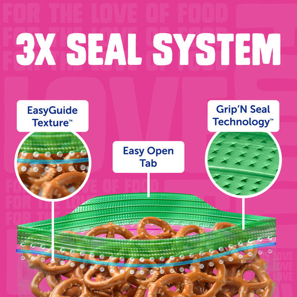 Sacs à collations Ziploc avec texture EasyGuide™ et technologie Grip ’n Seal™