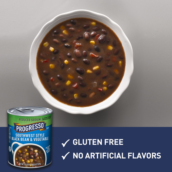 Soupe Progresso aux Haricots Noirs et Légumes Style Sud-Ouest à Sodium Réduit