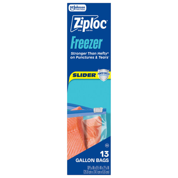Ziploc Gallon Freezer Slider Bags with Power Shield™ Technology