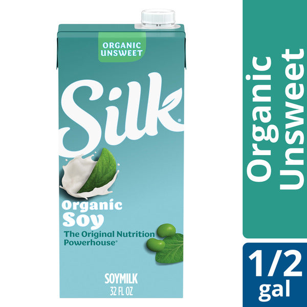 Silk Organic Unsweet Soy Milk - Dairy Free & Vegan, 32 FL OZ