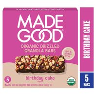 Barres de granola enrobées de chocolat MadeGood, saveur gâteau d'anniversaire