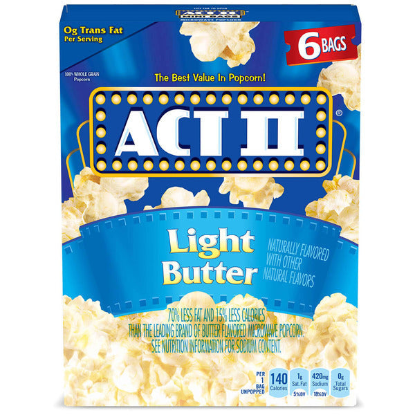 ACT II Palomitas de Maíz con Mantequilla Ligera para Microondas