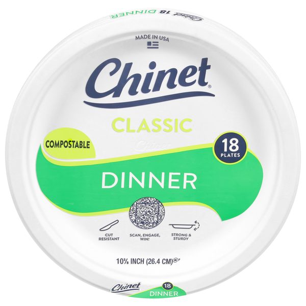 Platos de Cena Compostables Clásicos Chinet