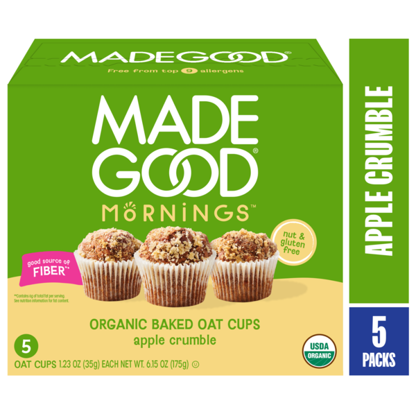 MadeGood Mornings Coupes de Flocons d'Avoine Bio - Crumble de Pomme