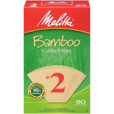 Filtros de café en cono de bambú Melitta #2
