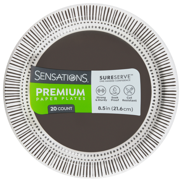 Platos de Papel Premium Sensations de 8.5 Pulgadas