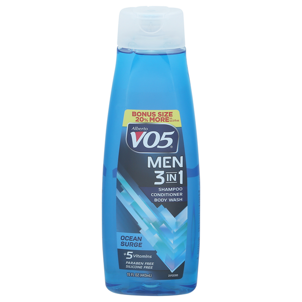 Alberto VO5 Shampoo, Après-shampooing et Gel Douche 3-en-1 - Océan Surge