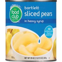 Food Club Bartlett Sliced Pears in Heavy Syrup