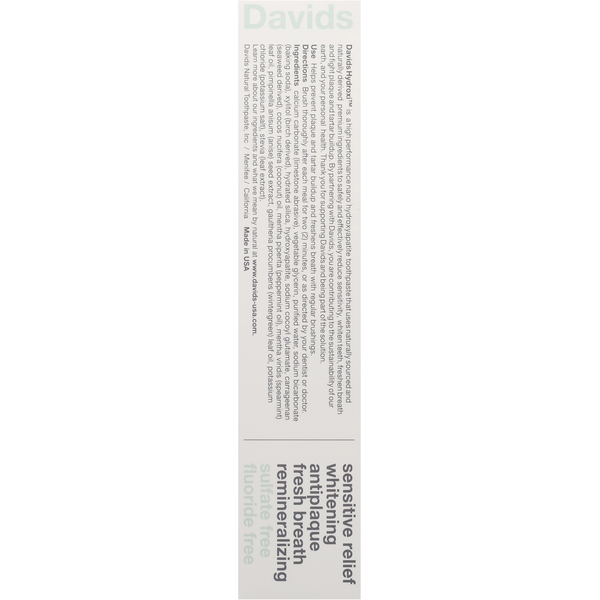 DAVID Dentifrice Naturel Menthe Poivrée Sensible + Éclaircissant