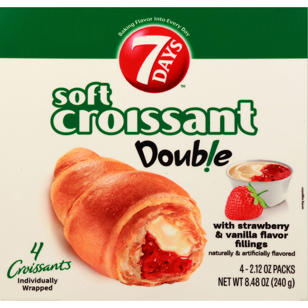 Croissant Suave 7Days con Relleno de Fresa y Vainilla - Doble
