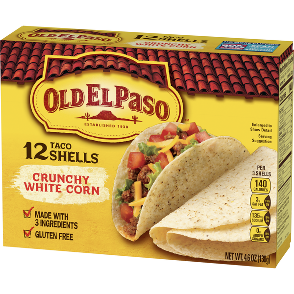 Old El Paso Crunchy White Corn Taco Shells - Gluten Free