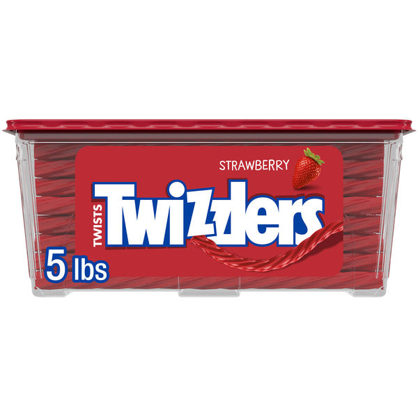 Tub de Caramelos Masticables de Regaliz con Sabor a Fresa TWIZZLERS, 5 lb