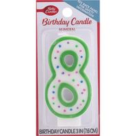 Vela de Cumpleaños Betty Crocker, Número 8, 3 Pulgadas