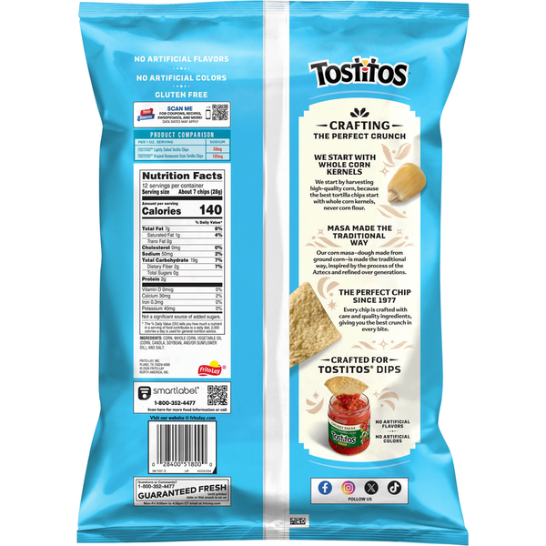 Chips de tortilla légèrement salés Tostitos