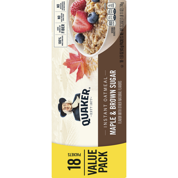 Flocons d'avoine instantanés Quaker, érable et cassonade - Pack