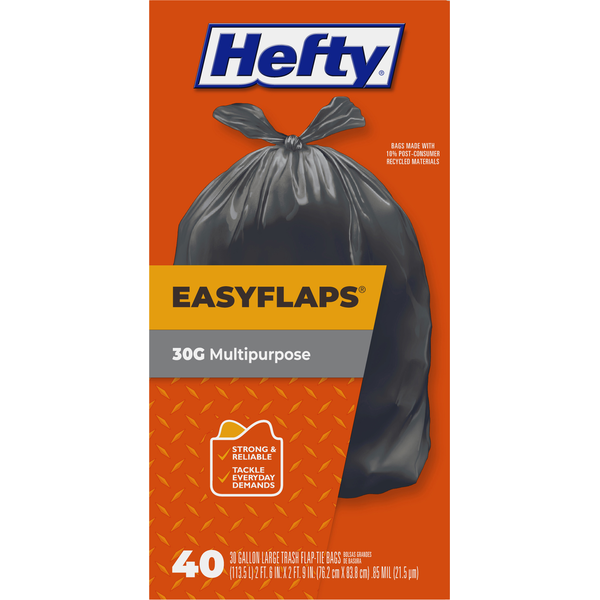 Bolsas de Basura Hefty de Gran Tamaño con Cierre de Solapa - Solución Multipropósito