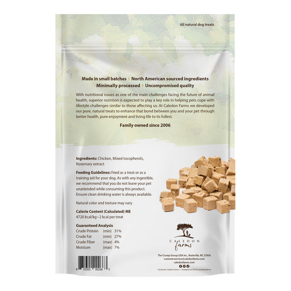 Friandises pour chiens en morceaux de poulet lyophilisés de Caledon Farms