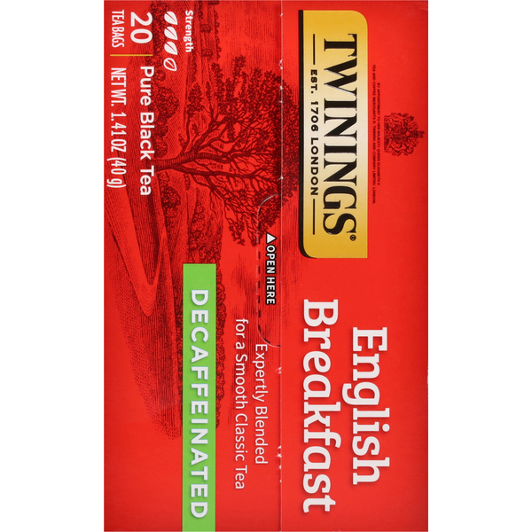 Sachets de thé noir décaféiné English Breakfast de Twinings