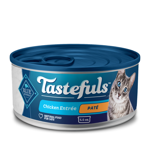 Blue Buffalo Tastefuls Nourriture Humide Naturelle pour Chats Adultes - Paté de Poulet Effiloché