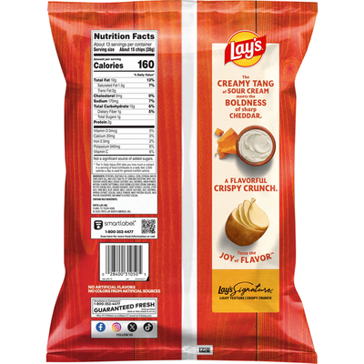 Papas Fritas Lay's de Cheddar y Crema Agria