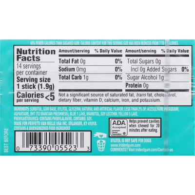 Trident Sugar Free Gum - Minty Sweet Twist