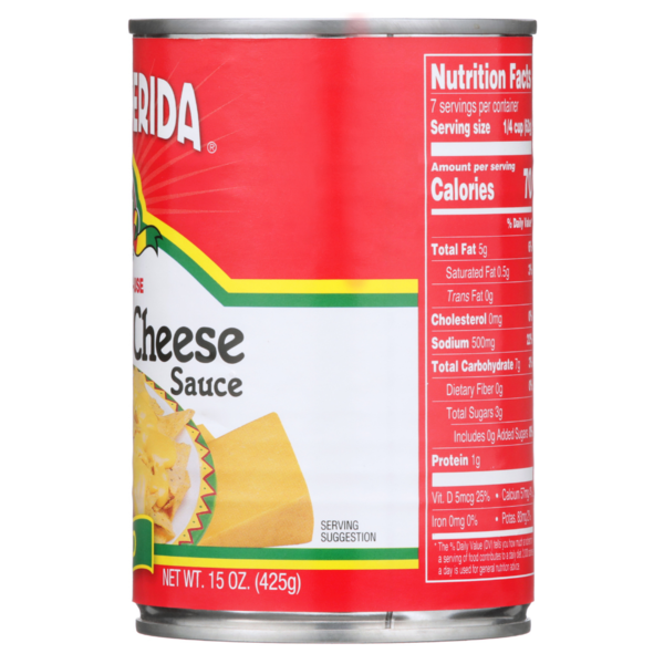 Salsa de Queso Cheddar Suave La Preferida, Lista para Comer