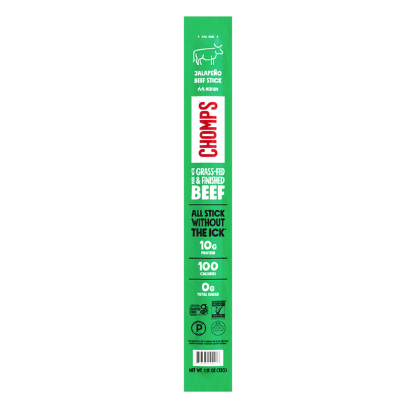 Chomps Grass-Fed Jalapeno Beef Sticks - Medium
