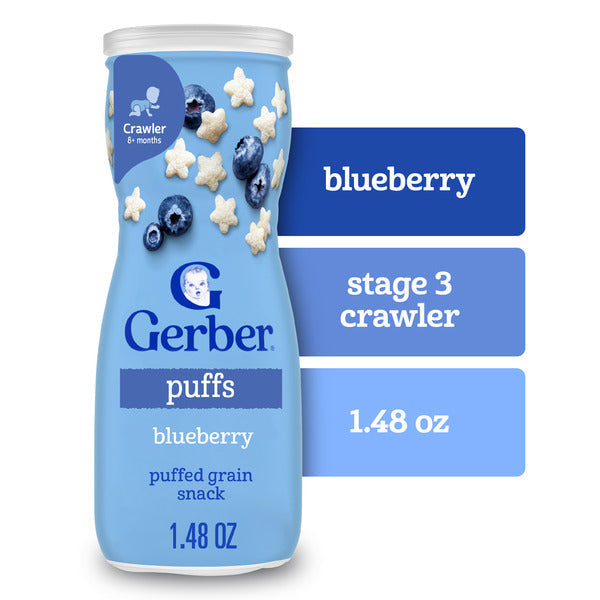 Gerber Etapa 3 Puffs de Arándano - Snack de Grano Inflado