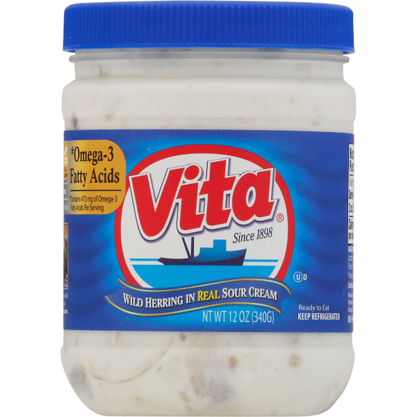 Vita Hareng Sauvage dans de la Vraie Crème Aigre