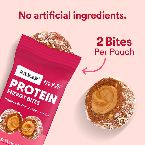 RXBAR Protein Energy Bites - Mantequilla de Cacahuate y Fresa, 10 Unidades