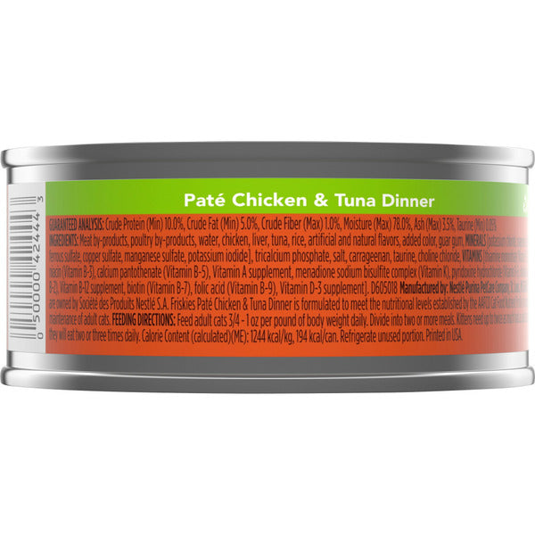Purina Friskies Pâté Nourriture Humide pour Chats, Dîner au Poulet et au Thon